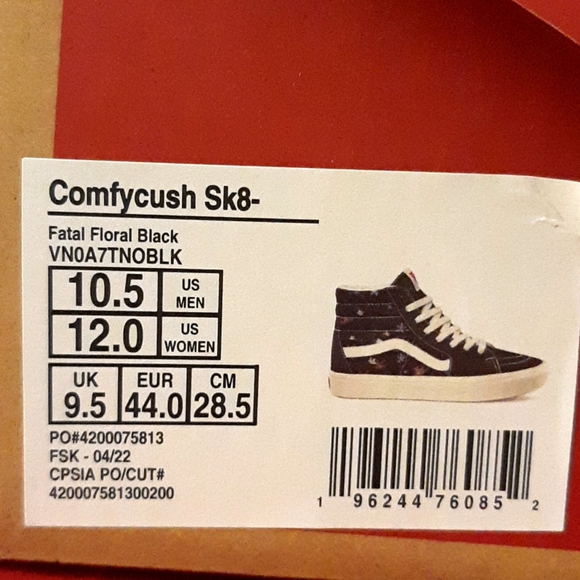 Vans Sk8-Hi Comfy Cush *NWT in Box* - Picture 10 of 10